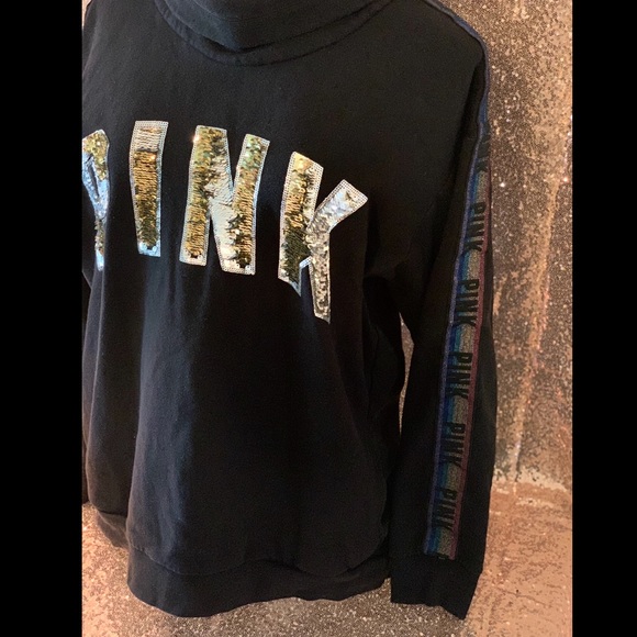 ✨✨PINK Cowl Neck Flip Bling Pullover Sweatshirt ✨✨ - Picture 5 of 11